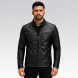 Jaqueta Masculina de Couro Slim - Vanguard