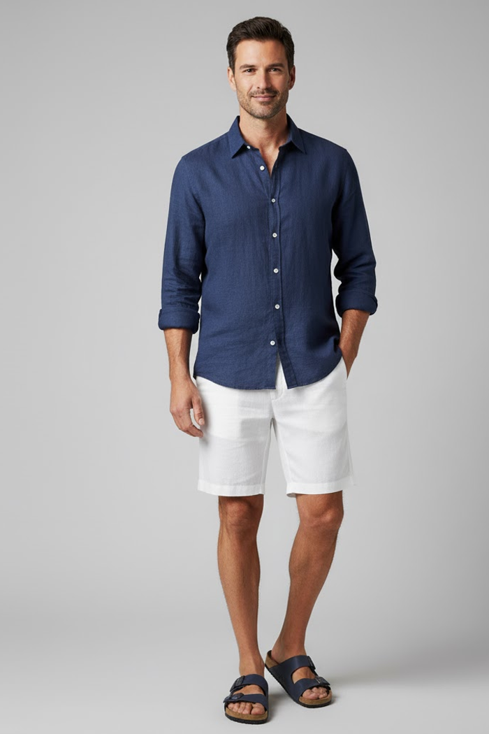 Bermuda Masculina de Linho – White