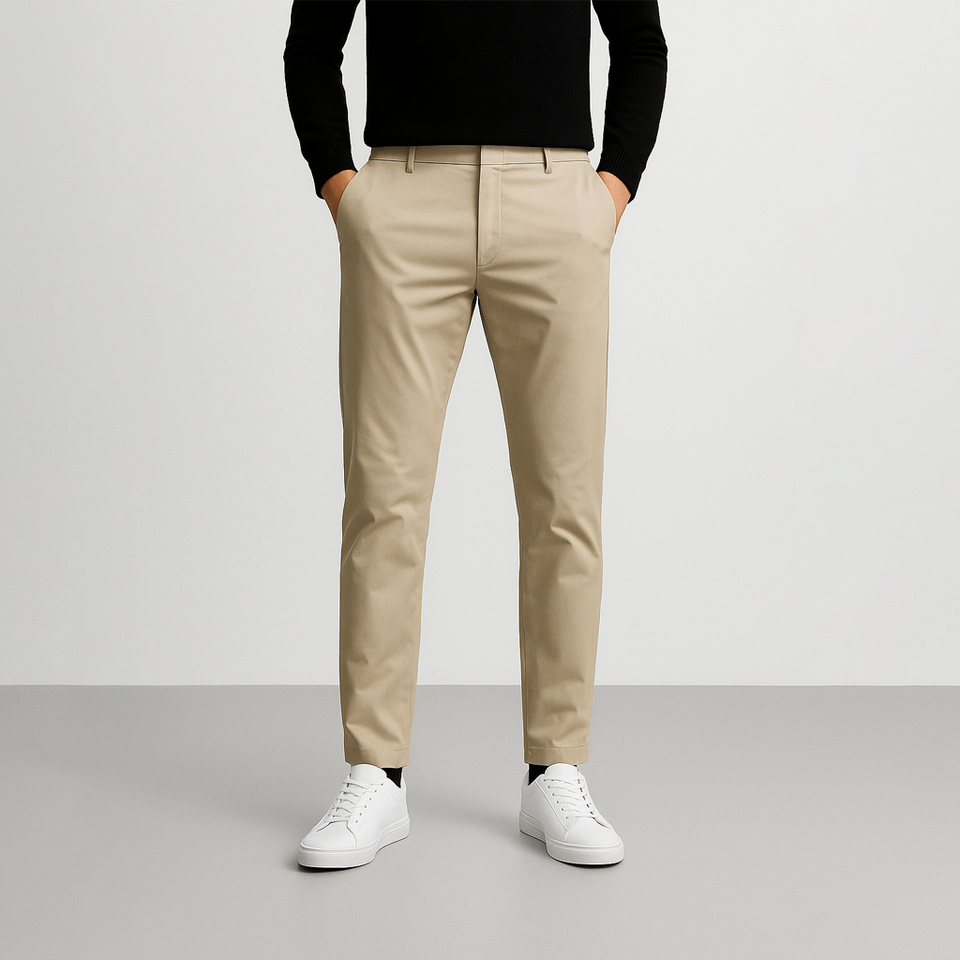 Calça Chino em Sarja Masculina - Linha Contemporânea