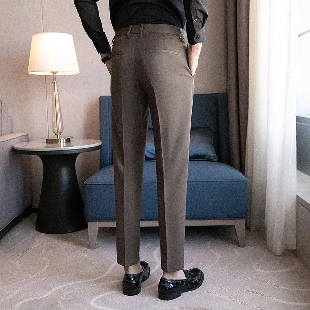 Calça Alfaiataria Masculina - Marrom/Preto