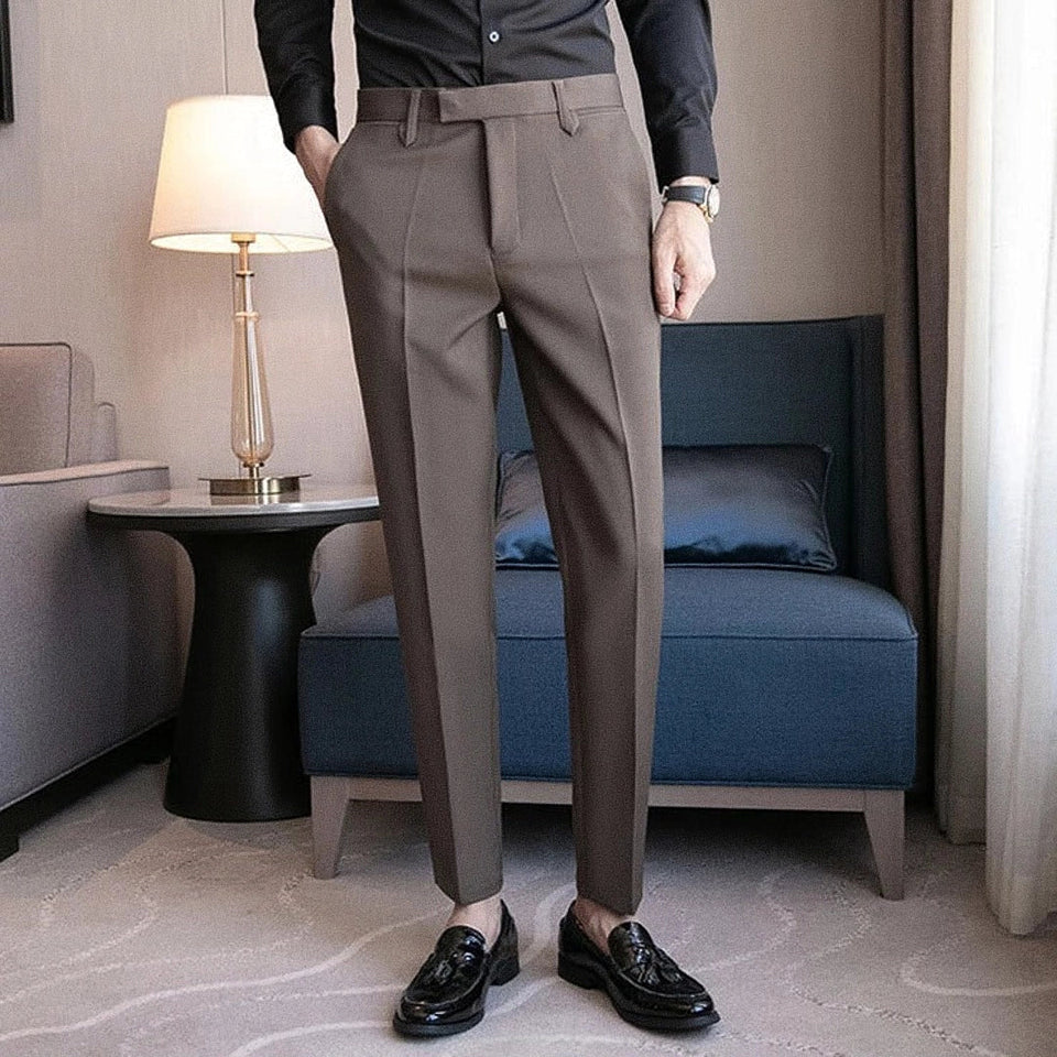 Calça Alfaiataria Masculina - Marrom/Preto