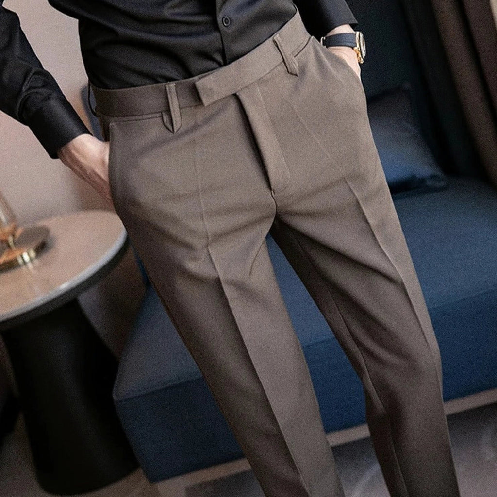 Calça Alfaiataria Masculina - Marrom/Preto