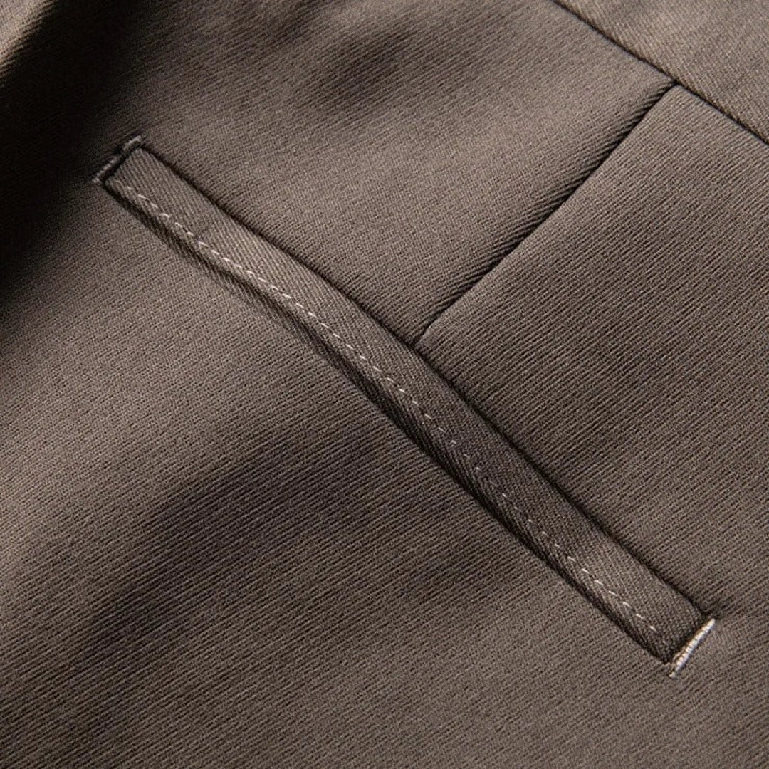 Calça Alfaiataria Masculina - Marrom/Preto