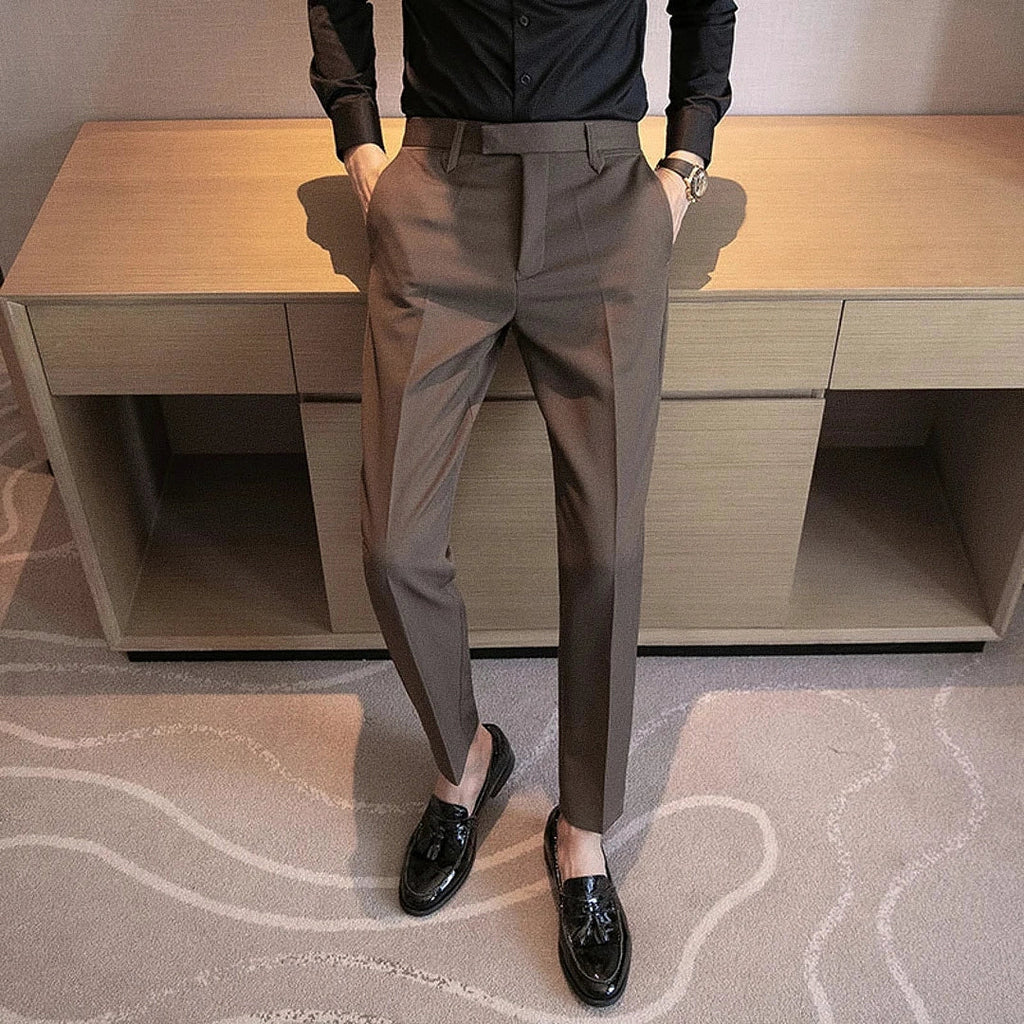 Calça Alfaiataria Masculina - Marrom/Preto