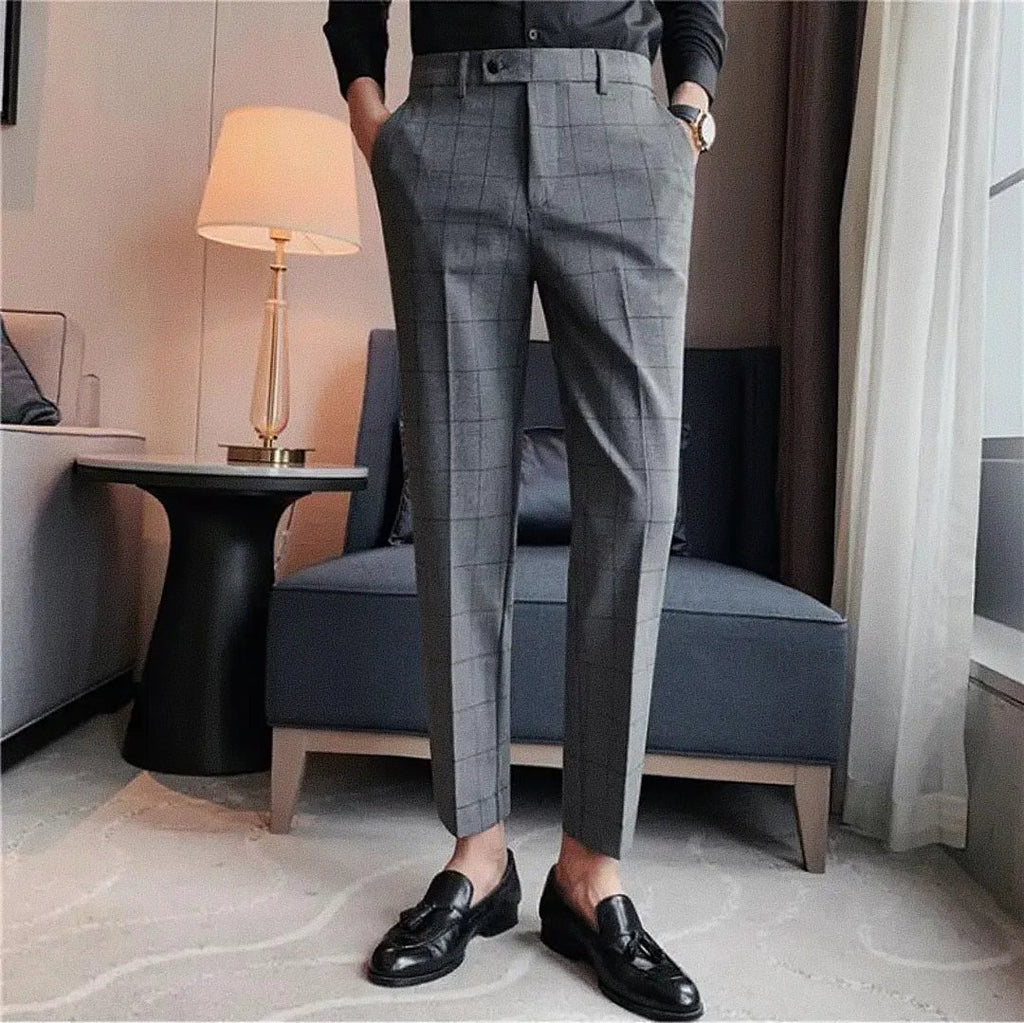 Calça Alfaiataria Masculina - Azul/Cinza