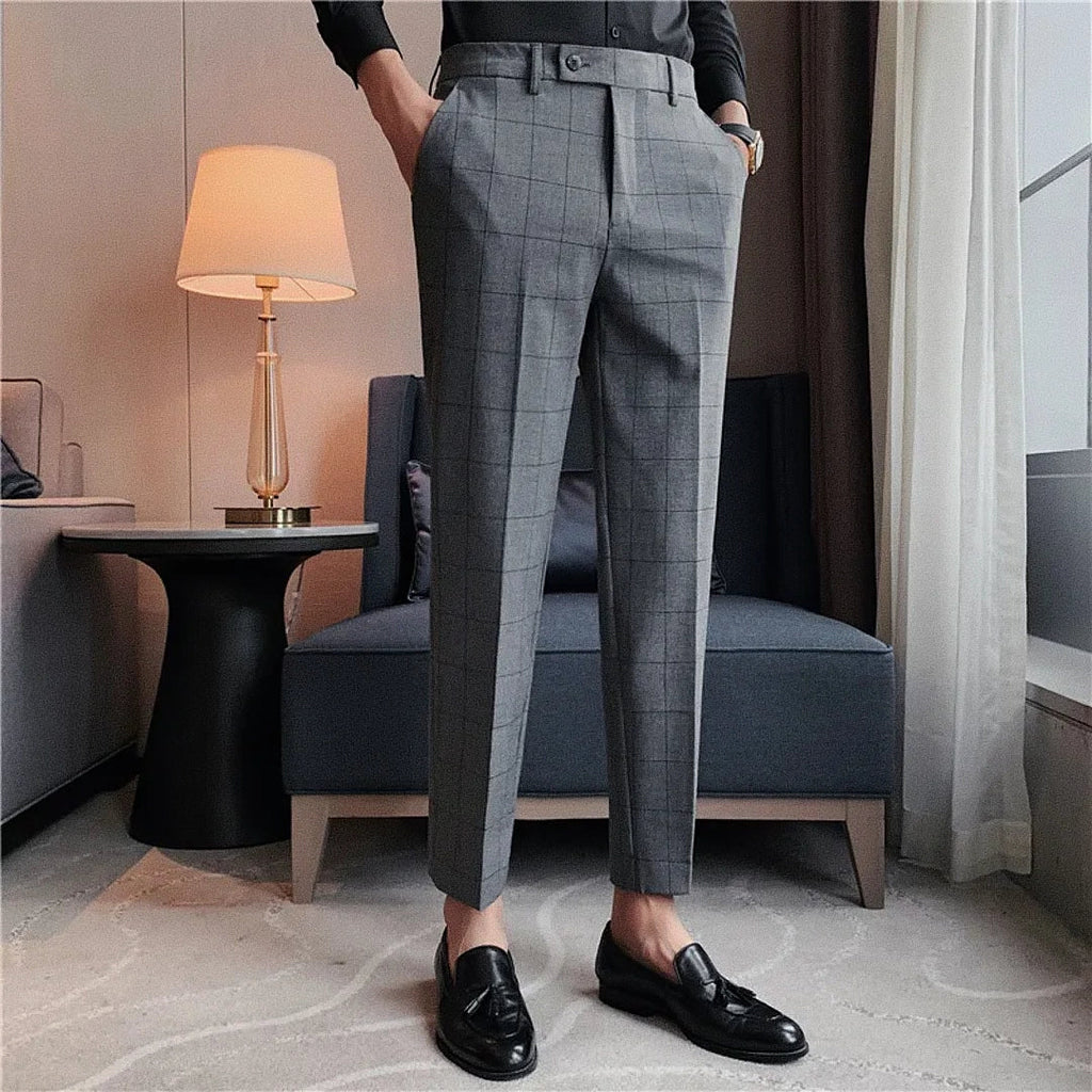Calça Alfaiataria Masculina - Azul/Cinza