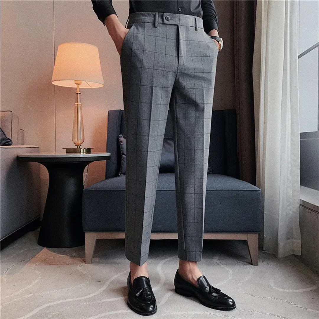 Calça Alfaiataria Masculina - Azul/Cinza