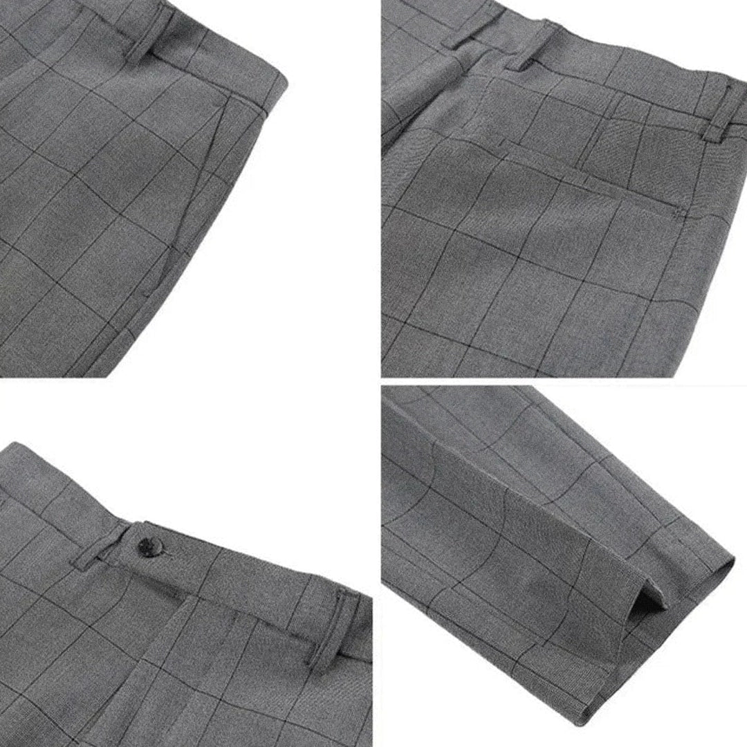 Calça Alfaiataria Masculina - Azul/Cinza