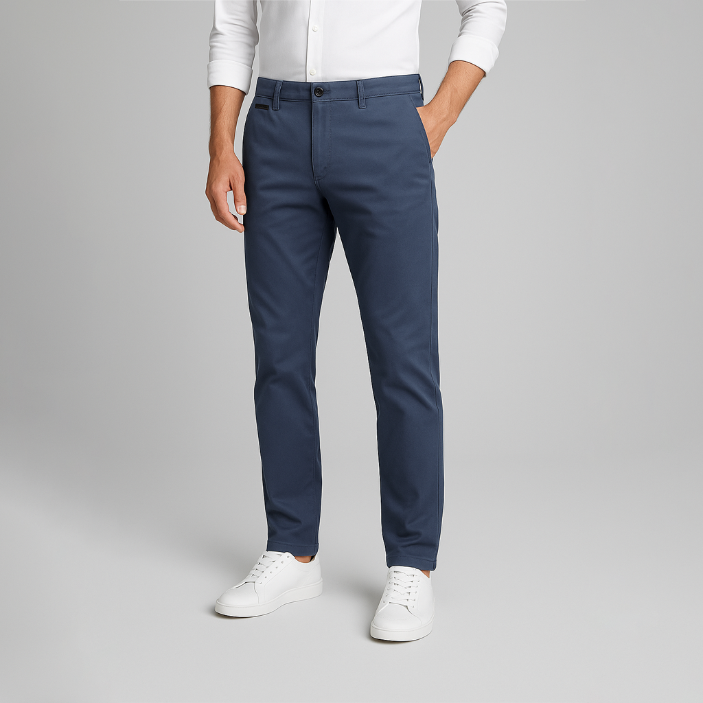 Calça Chino em Sarja Masculina - Linha Clássica