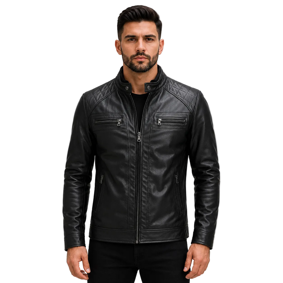 Jaqueta Masculina de Couro Slim - Vanguard