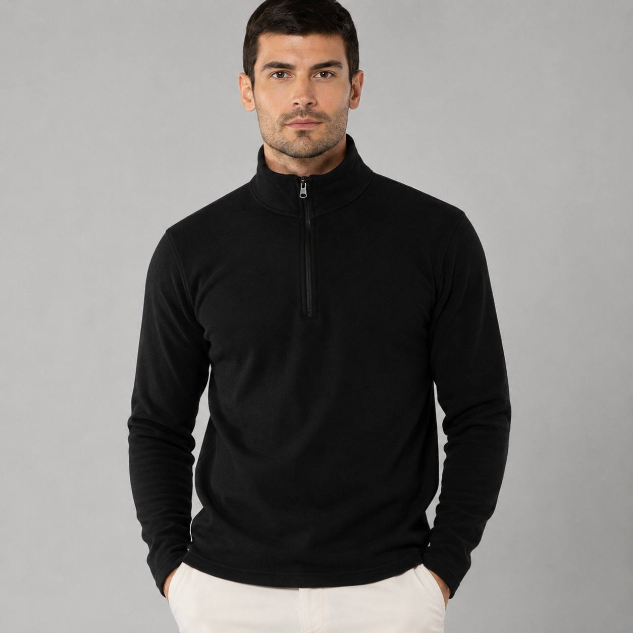Suéter Masculino - Gola Alta com Zíper