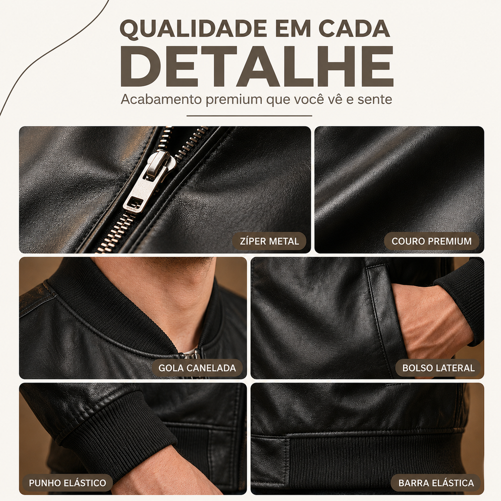 Jaqueta Masculina de Couro - Classic