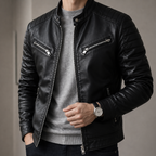 Jaqueta Masculina de Couro Slim - Maverick
