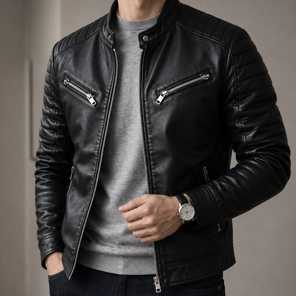 Jaqueta Masculina de Couro Slim - Maverick