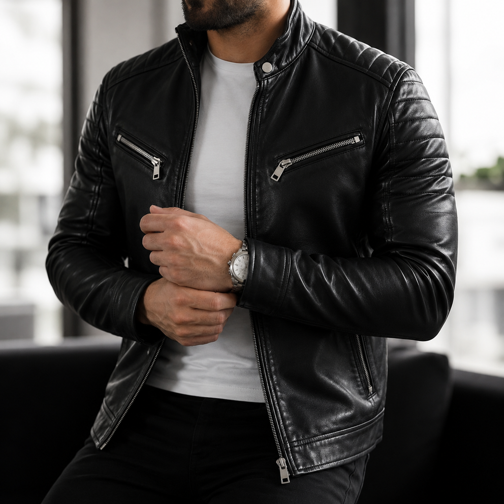 Jaqueta Masculina de Couro Slim - Maverick