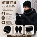 Conjunto de Inverno - Touca Térmica, Gola Cachecol e Luvas Touch (Forradas de Lã)