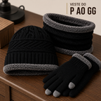 Conjunto de Inverno - Touca Térmica, Gola Cachecol e Luvas Touch (Forradas de Lã)