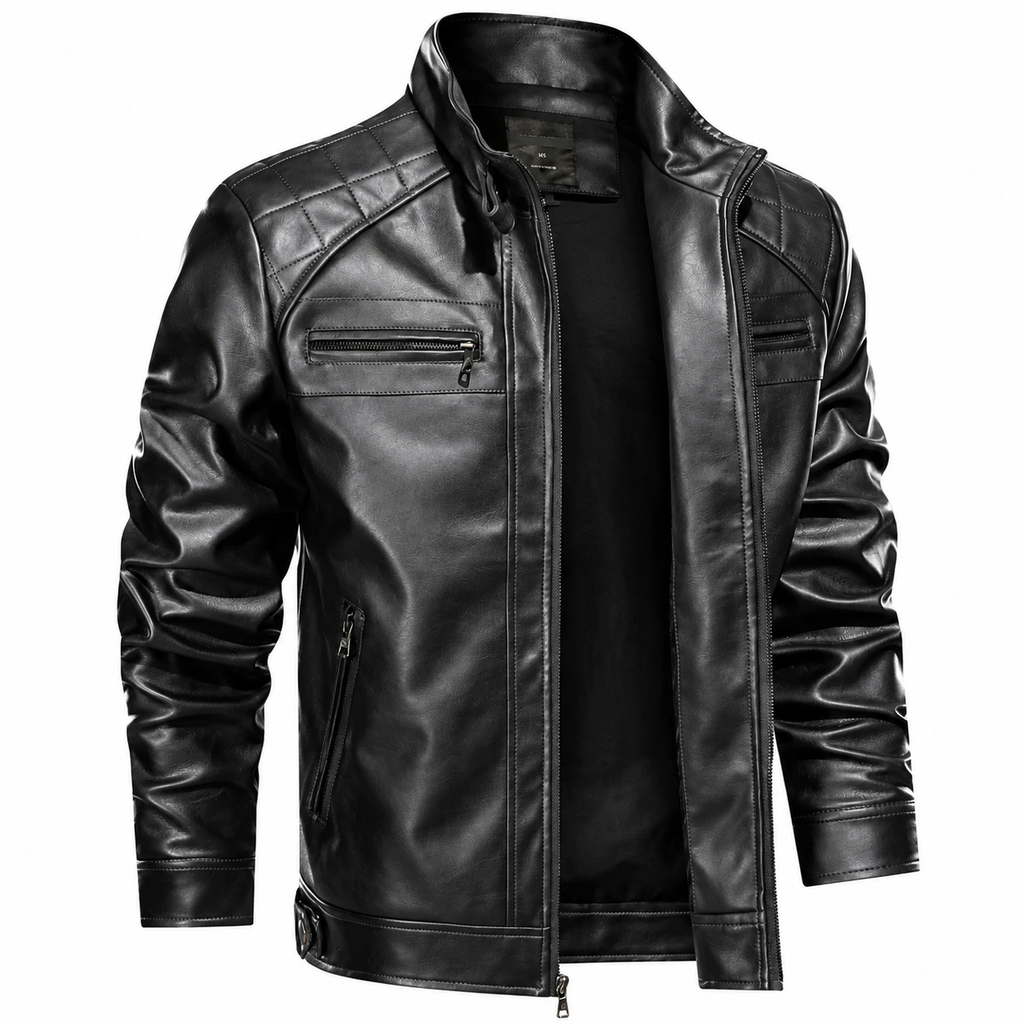 Jaqueta Masculina de Couro Slim - Vanguard