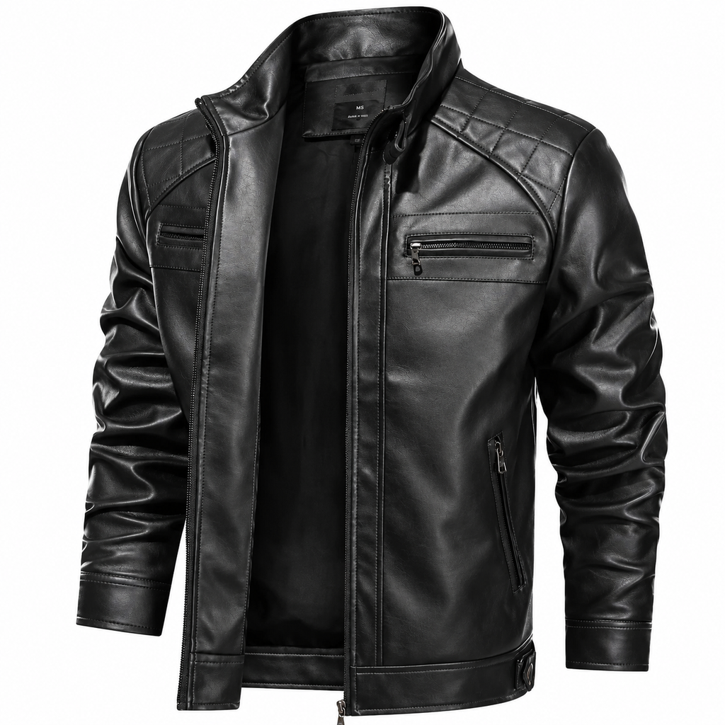 Jaqueta Masculina de Couro Slim - Vanguard