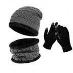 Conjunto de Inverno - Touca Térmica, Gola Cachecol e Luvas Touch (Forradas de Lã)