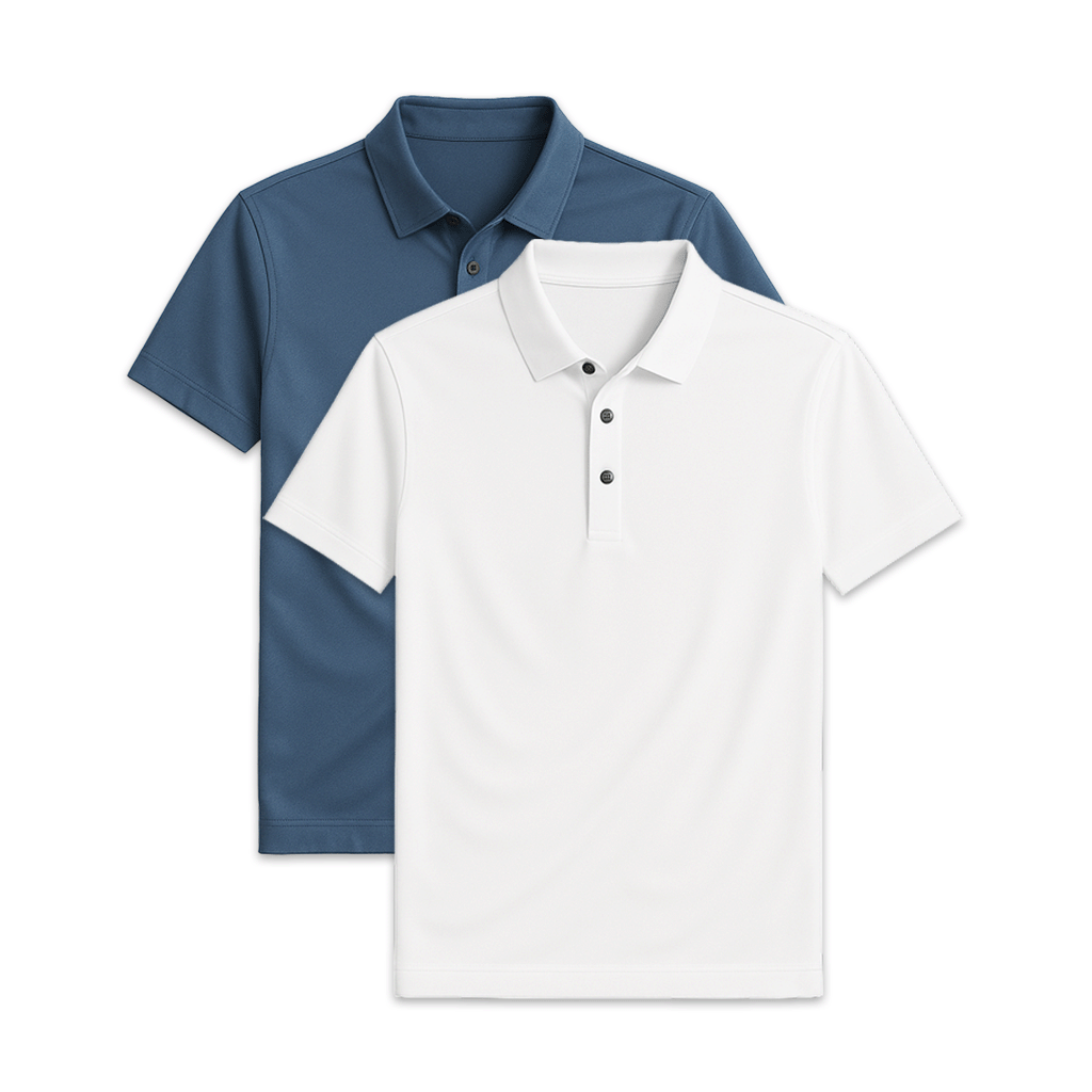 Conjunto - 2 Camisas Polos Seda Gelo