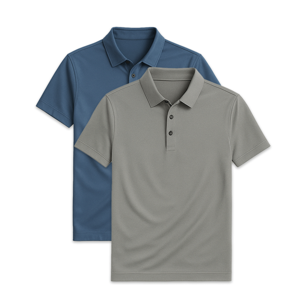 Conjunto - 2 Camisas Polos Seda Gelo
