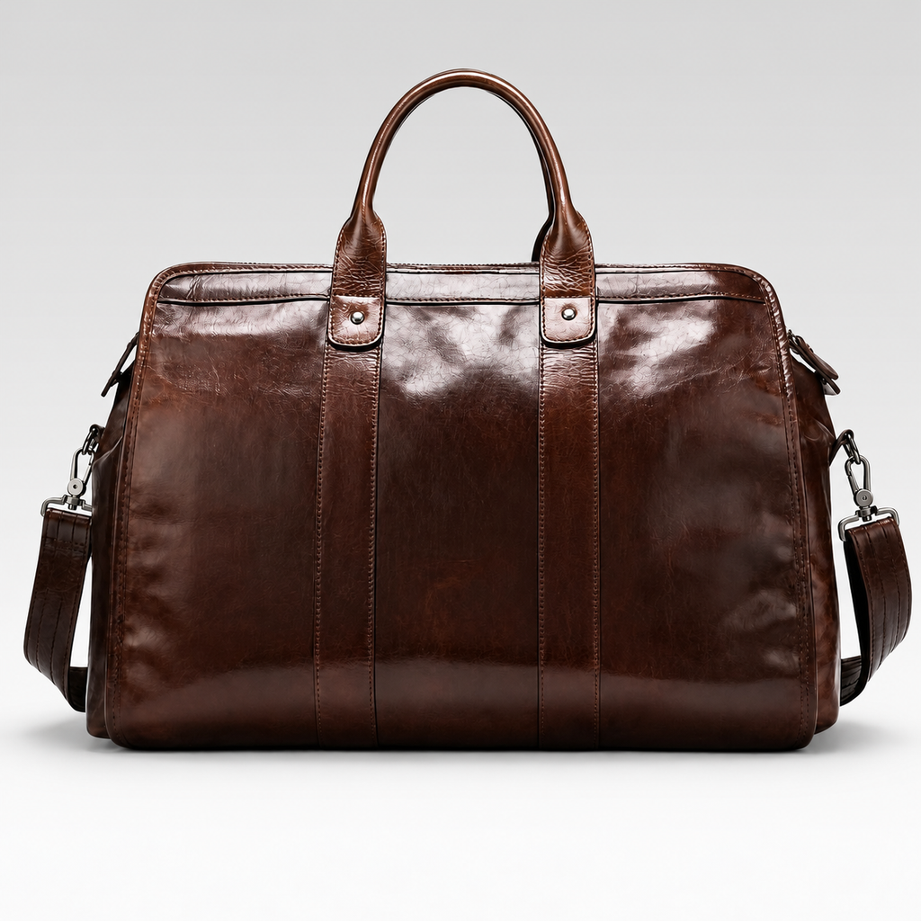 Bolsa de Viagem em Couro - Umbria — fundo cinza Rivello