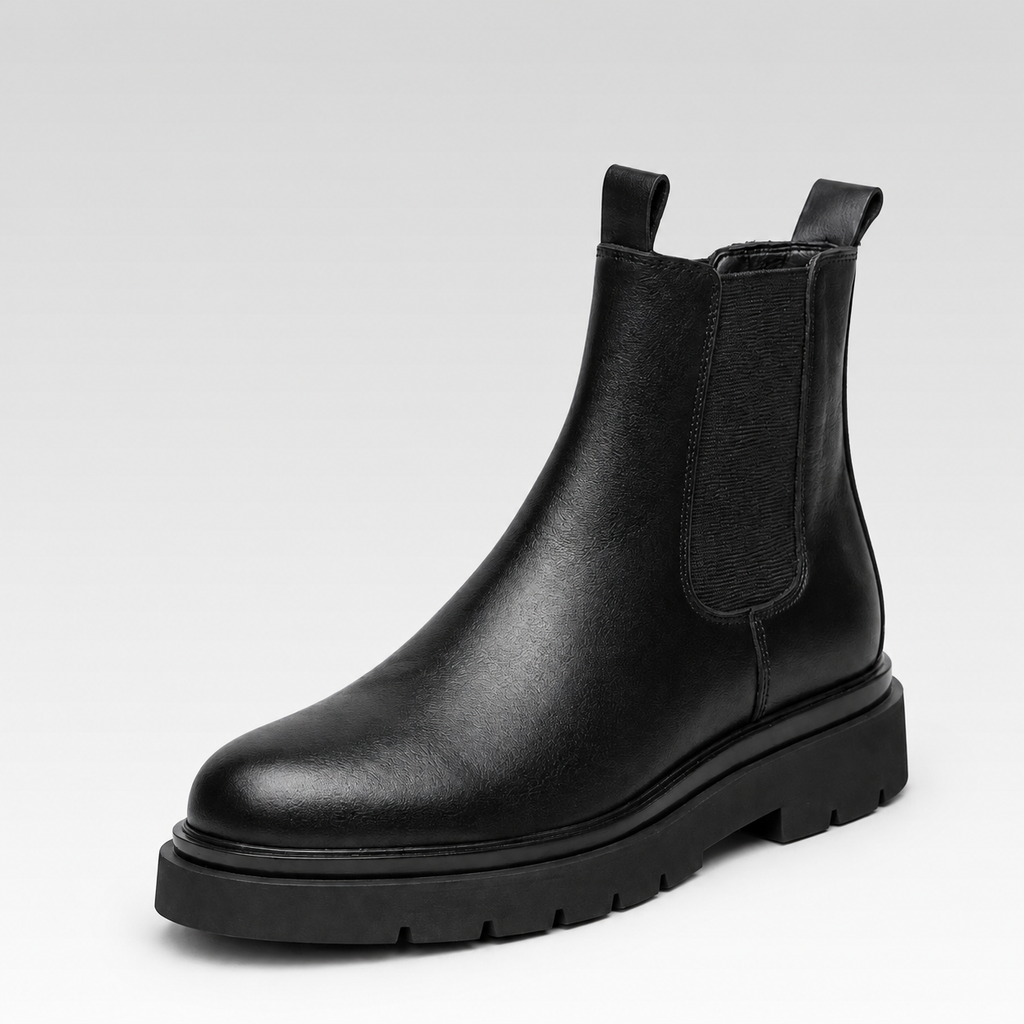 Bota Chelsea Masculina Cano Alto - Cortina — fundo cinza Rivello