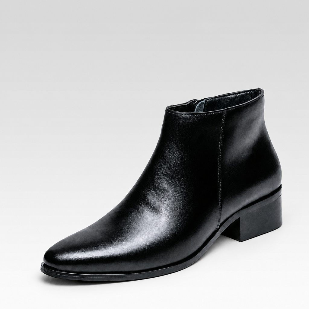 Bota Masculina de Couro Cano Curto - Courmayeur — fundo cinza Rivello