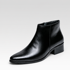 Bota Masculina de Couro Cano Curto - Courmayeur — fundo cinza Rivello