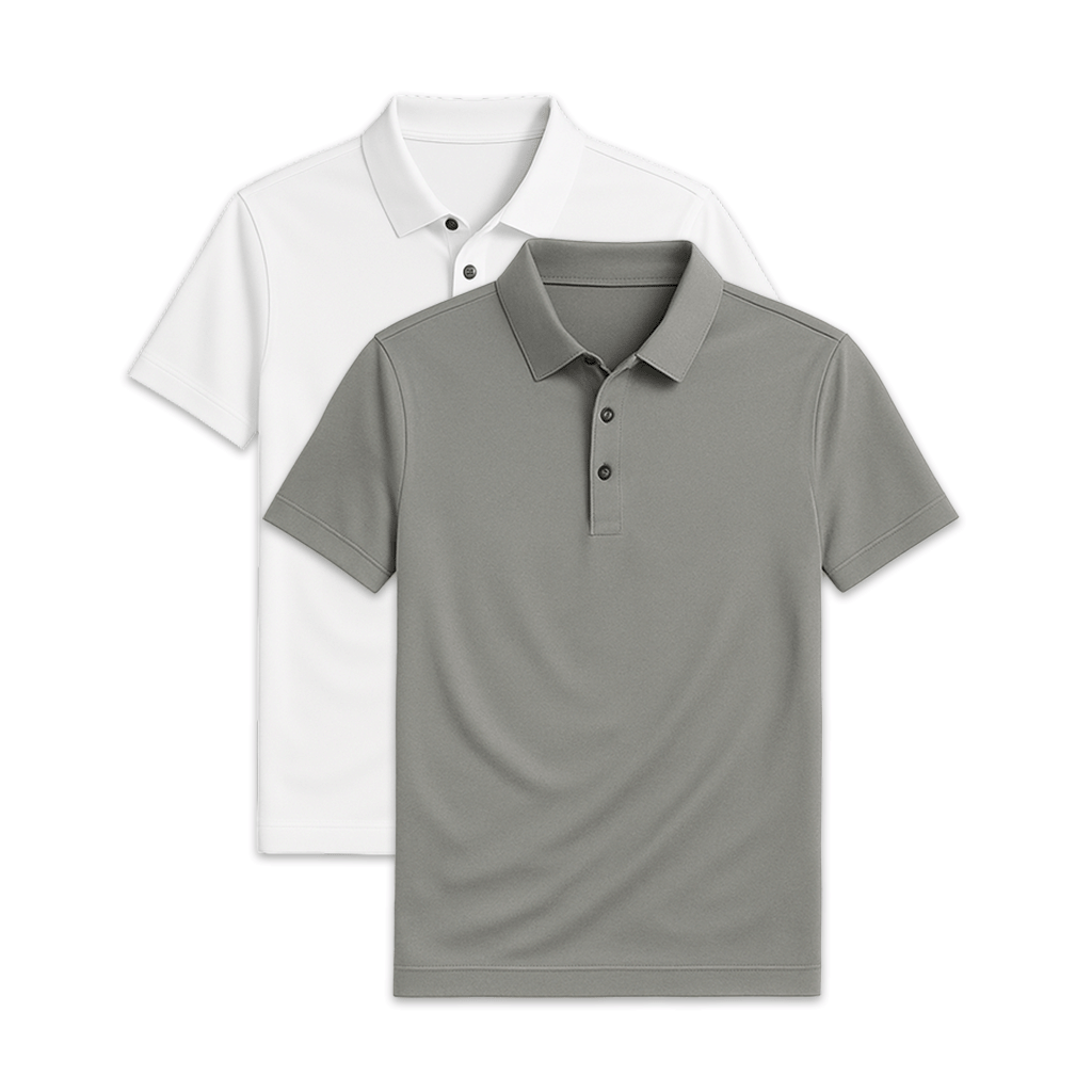 Conjunto - 2 Camisas Polos Seda Gelo