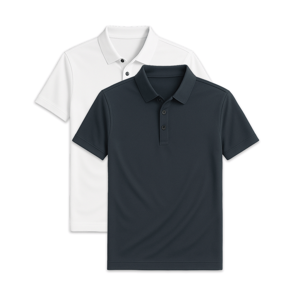 Conjunto - 2 Camisas Polos Seda Gelo