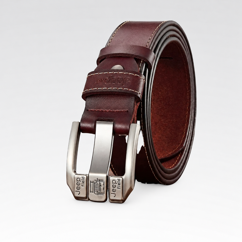 Cinto Masculino de Couro - Trilha — fundo cinza Rivello