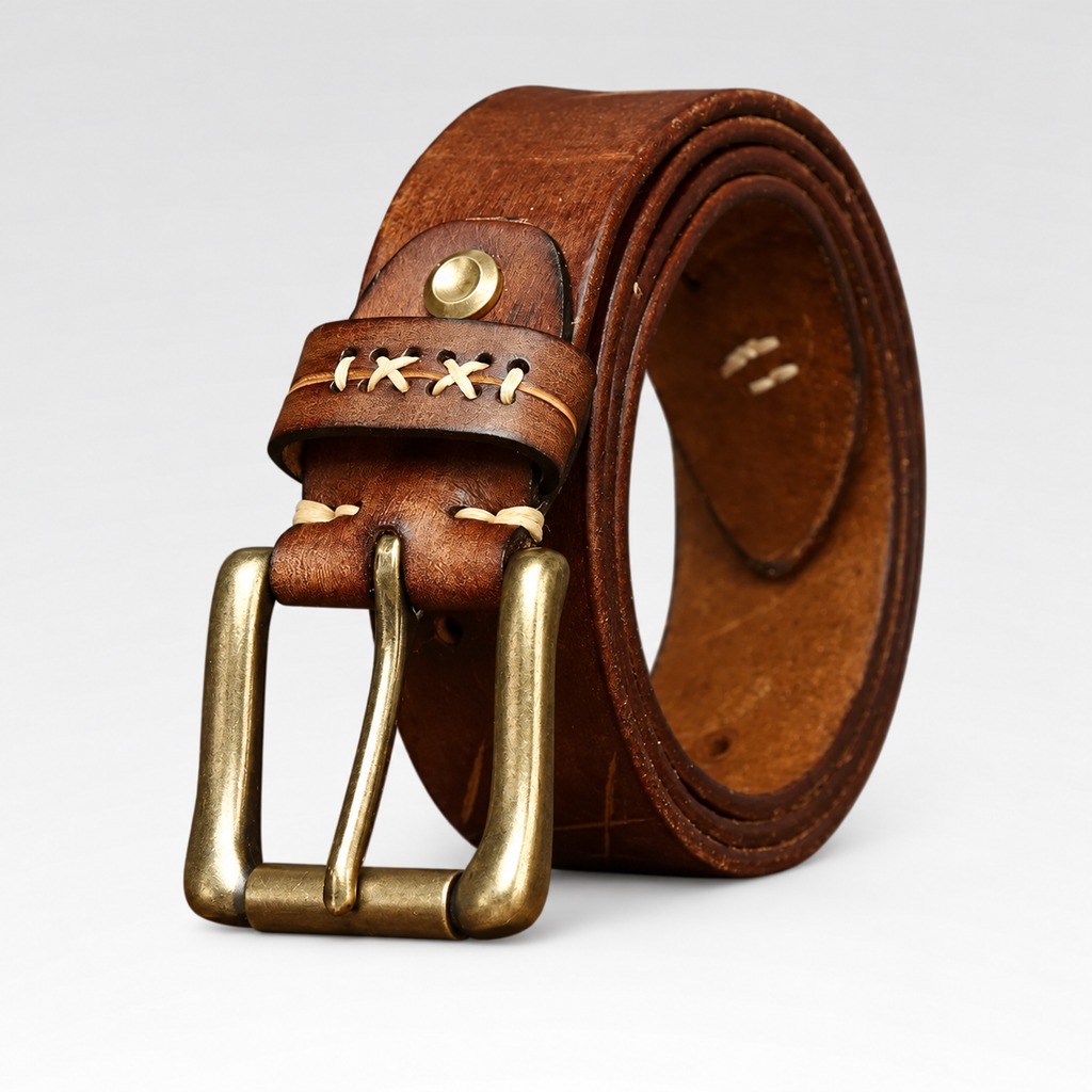 Cinto Masculino de Couro - Vintage — fundo cinza Rivello