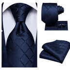 Kit Gravata em Seda com Lenço - Livorno - cor Azul