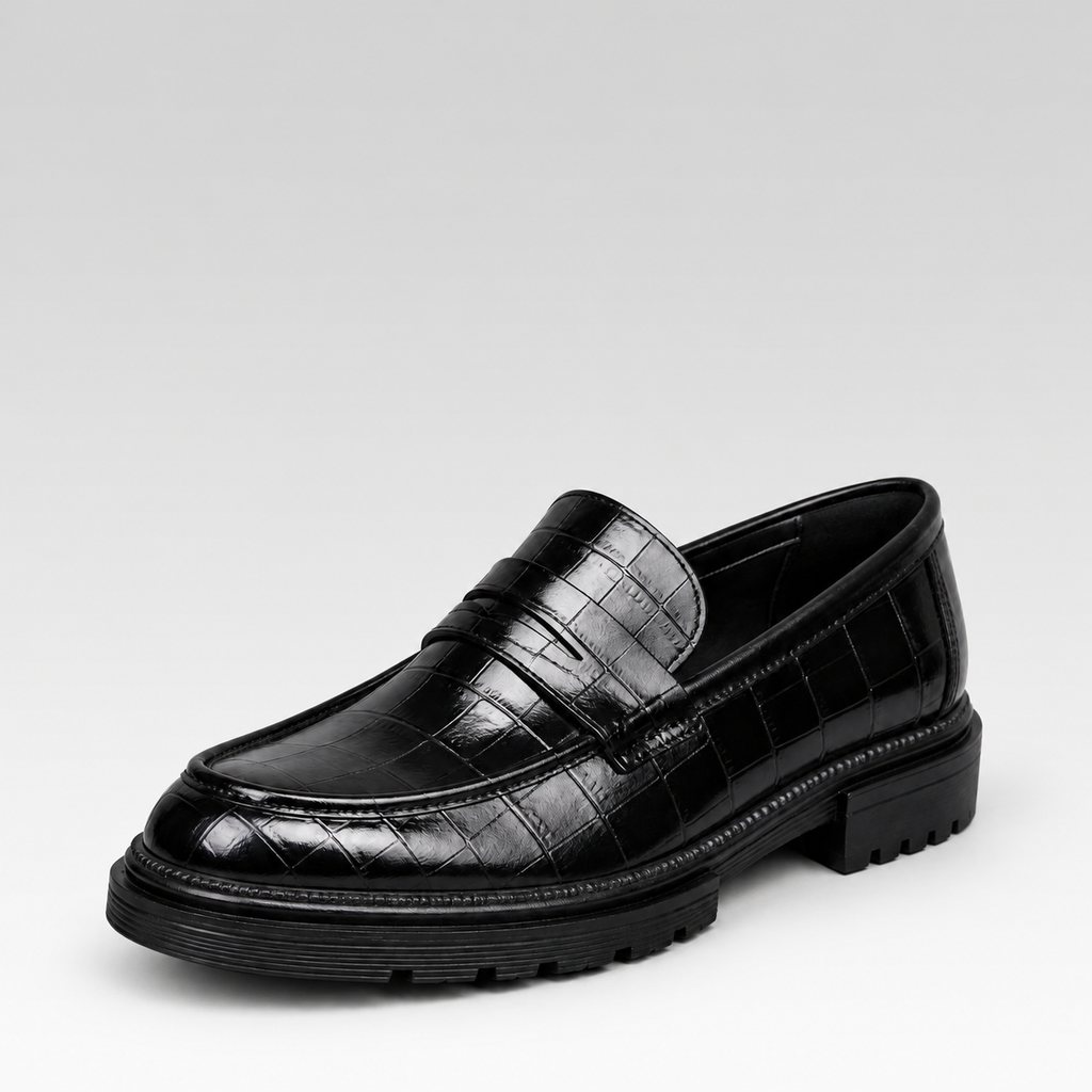 Loafer Masculino de Couro - Marchetti — fundo cinza Rivello