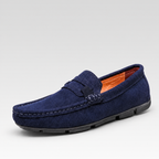 Mocassim Masculino de Camurça - Treviso — fundo cinza Rivello