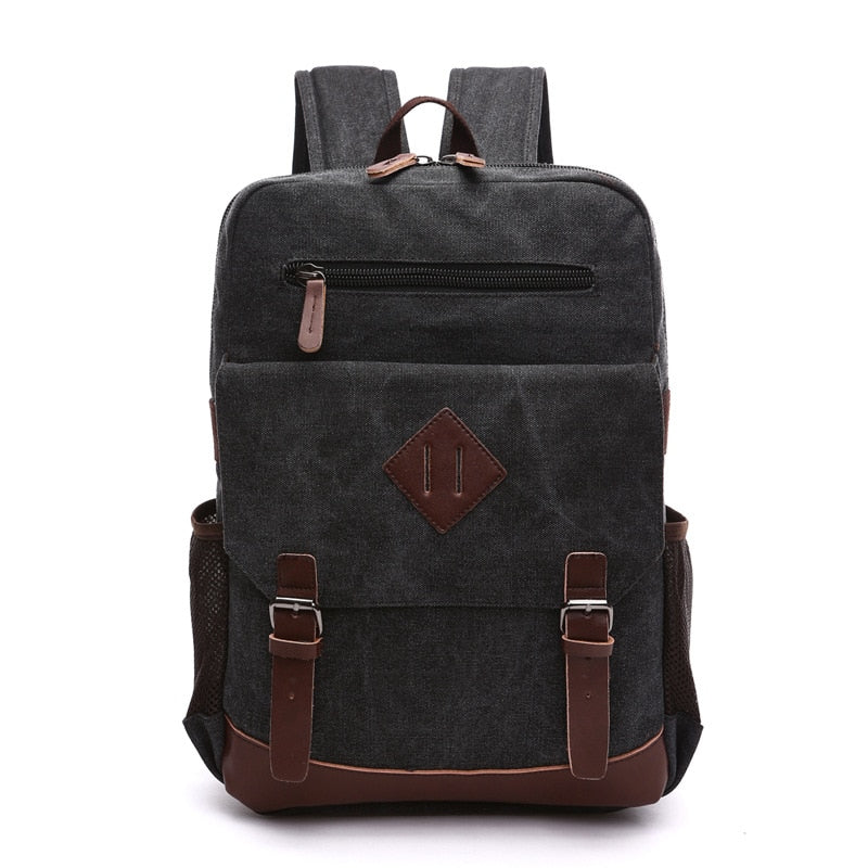 Mochila Executiva de Lona e Couro - Assisi - Preto - foto 2
