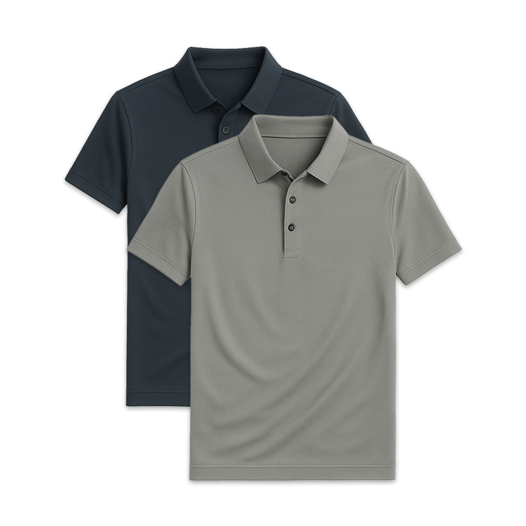 Conjunto - 2 Camisas Polos Seda Gelo