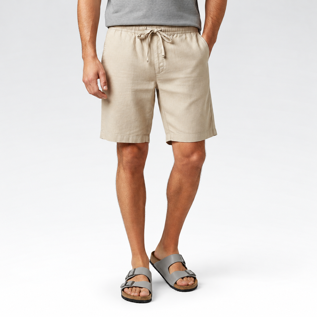 Bermuda Masculina de Linho - Capri — fundo cinza