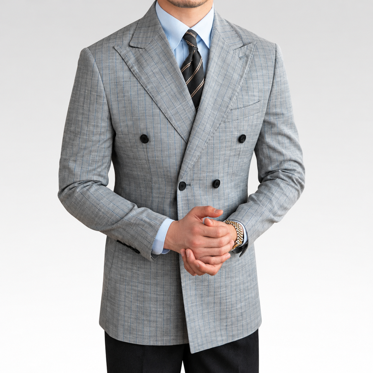 Blazer Masculino Transpassado - Firenze — fundo cinza