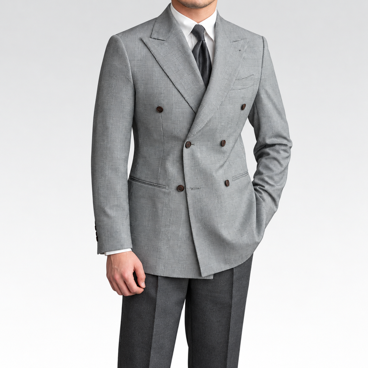 Blazer Masculino Transpassado - Napoli — fundo cinza