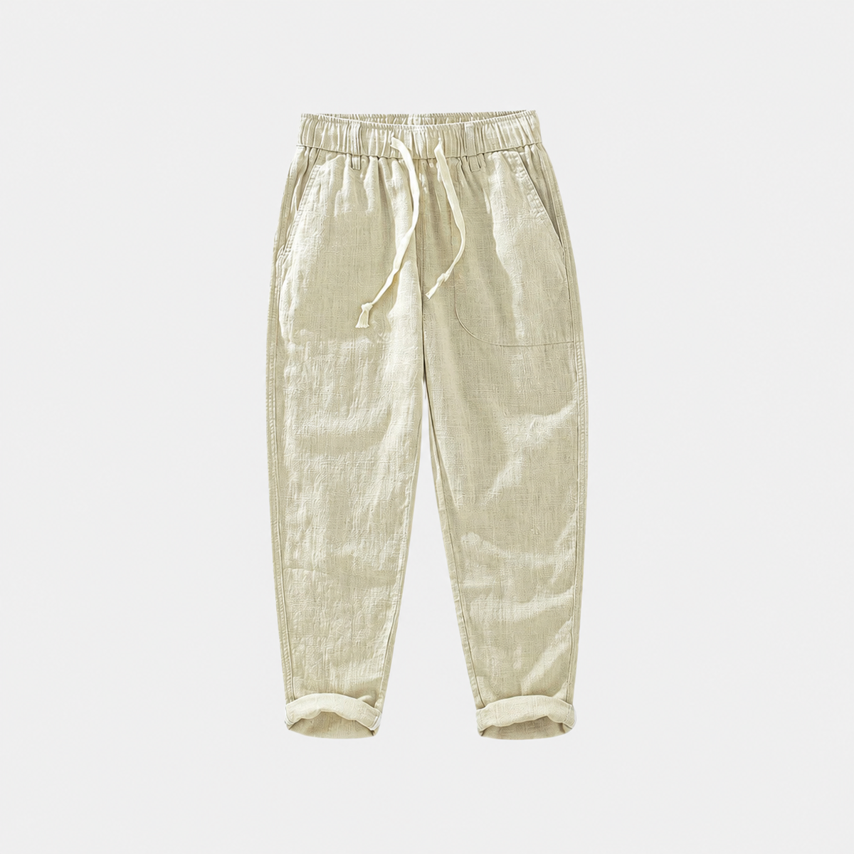 Calça Masculina de Linho - Carneiros — fundo cinza
