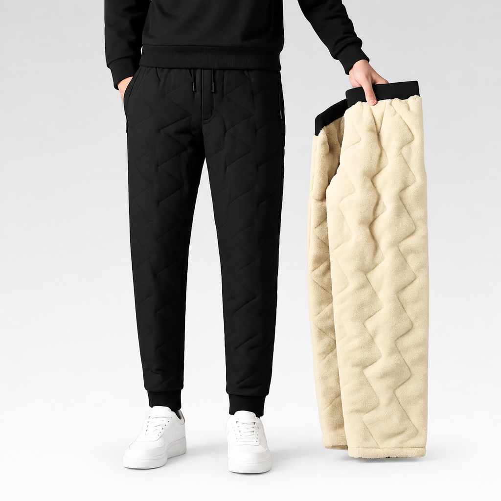 Calça Masculina - Forrada em Lã — fundo cinza