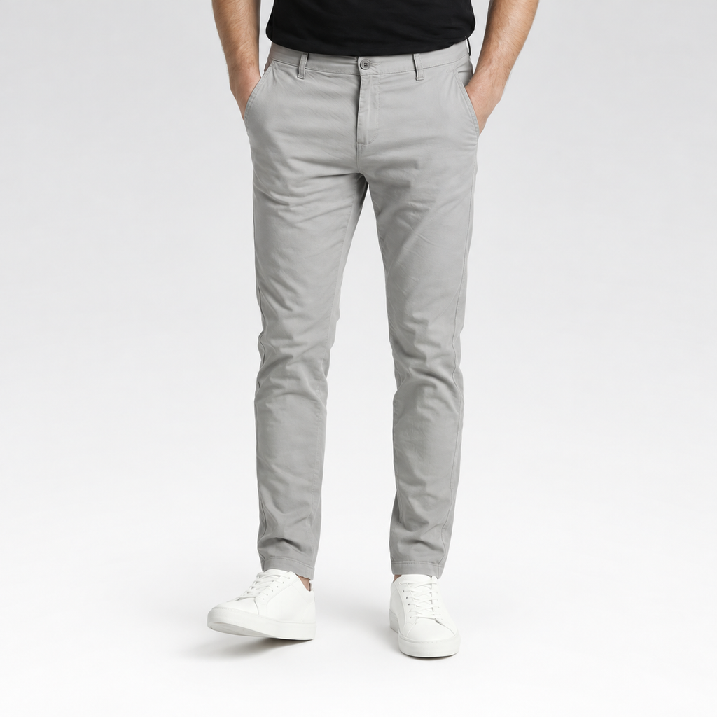 Calça Casual Masculina - Slim — fundo cinza