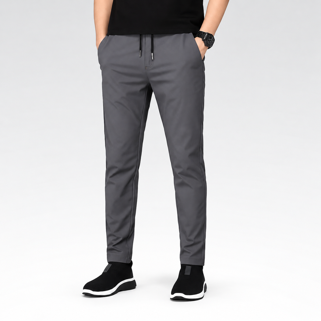 Calça Social Masculina - Slim — fundo cinza