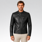 Jaqueta Masculina de Couro - Legacy — fundo cinza