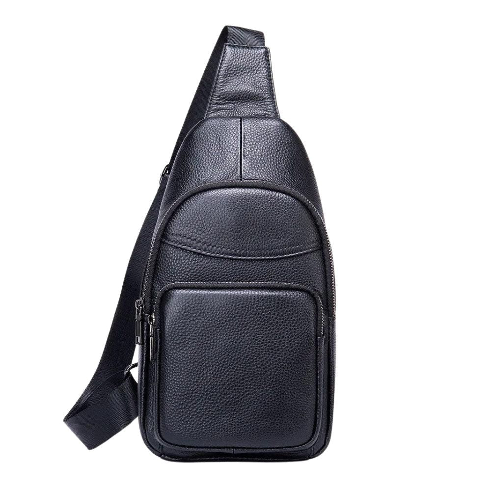 Shoulder Bag Masculina em Couro - Bari - Preto - foto 6