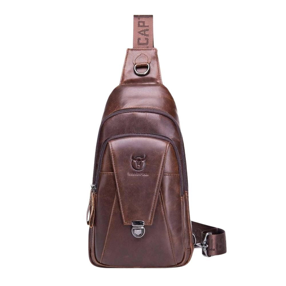 Shoulder Bag Masculina em Couro - Noto - Café - foto 6