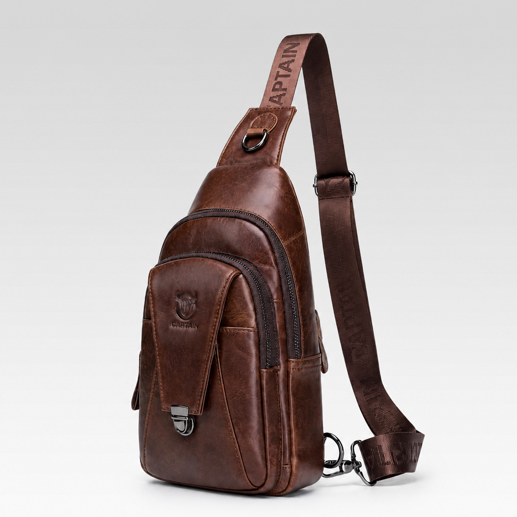 Shoulder Bag Masculina em Couro - Noto — fundo cinza Rivello